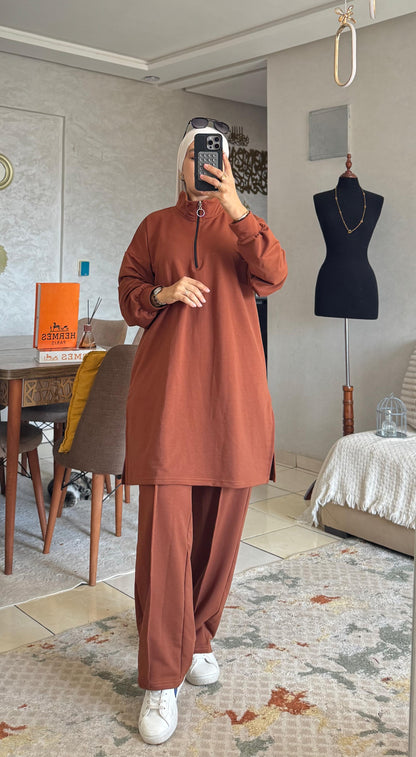 Survêtement Modeste Confort – 2 Pièces (Haut Long + Pantalon)