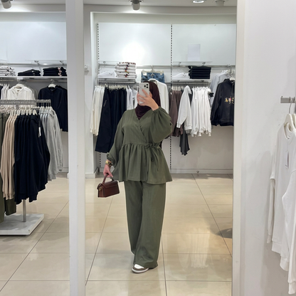 Ensemble Zara — Haut Croisé Froufrou & Pantalon Large